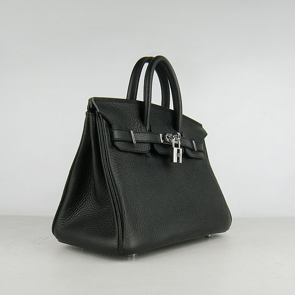 Super A Replica Hermes Togo Leather Birkin 25CM Handbag Black 6068